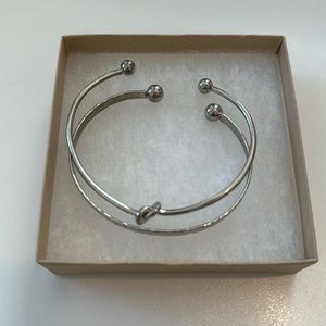 Set of two silver bangles